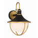 Atlas Matte Black Textured Gold 1 Light Outdoor Wall Sconce Crystorama ATL-702-MK-TG