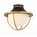 Atlas Matte Black Textured Gold 2 Light Outdoor Semi-Flushmount Crystorama ATL-700-MK-TG