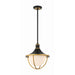 Atlas Matte Black Textured Gold 3 Light Outdoor Pendant Crystorama ATL-705-MK-TG
