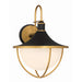 Atlas Matte Black Textured Gold 3 Light Outdoor Wall Sconce Crystorama ATL-703-MK-TG