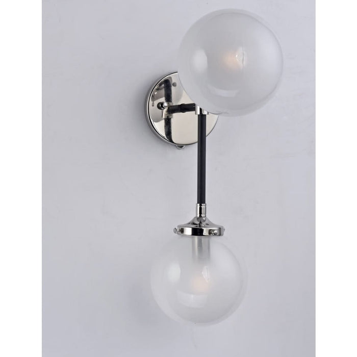 Atom Black / Polished Nickel Wall Sconce - Wall Sconce
