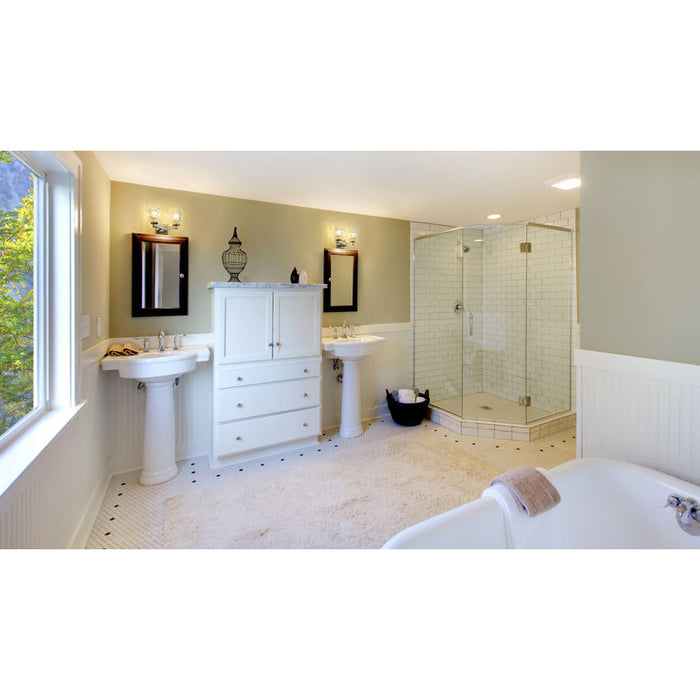Aubrey Brushed Nickel 2 Light Vanity - Bath & Vanity