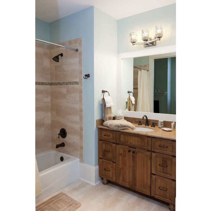 Aubrey Brushed Nickel 3 Light Vanity - Bath & Vanity