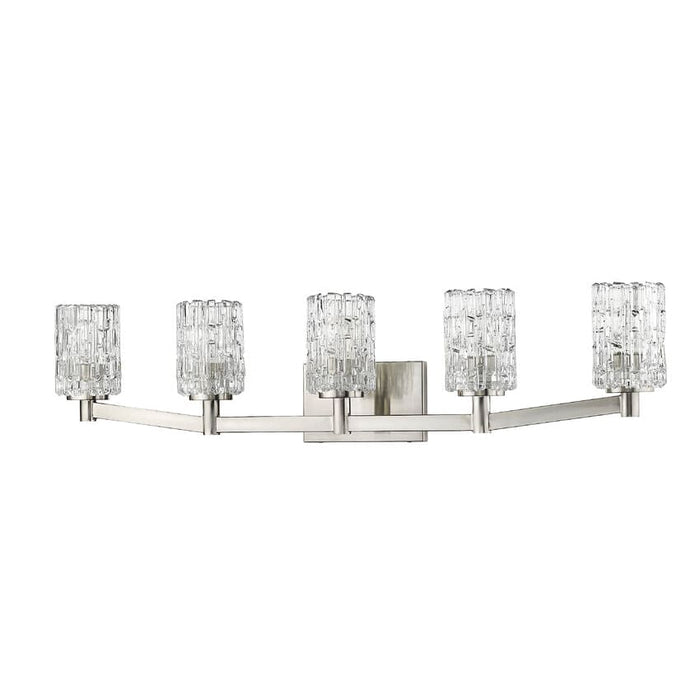 Aubrey Brushed Nickel 5 Light Vanity - Bath & Vanity