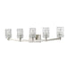 Aubrey Brushed Nickel 5 Light Vanity - Bath & Vanity