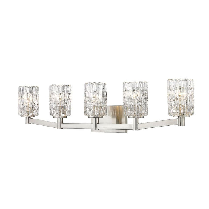 Aubrey Brushed Nickel 5 Light Vanity - Bath & Vanity