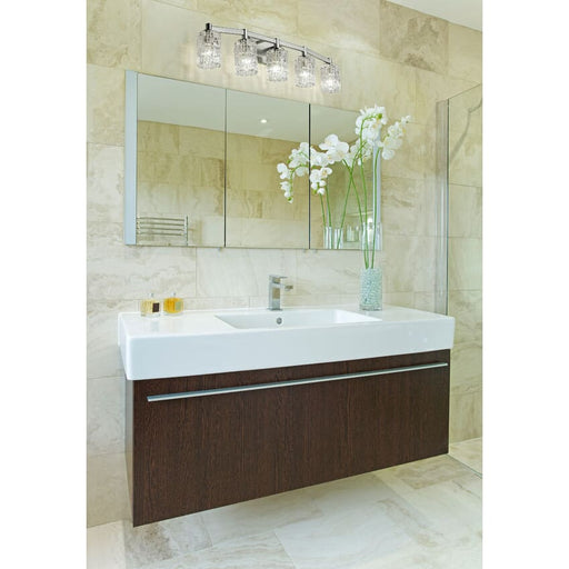 Aubrey Brushed Nickel 5 Light Vanity - Bath & Vanity
