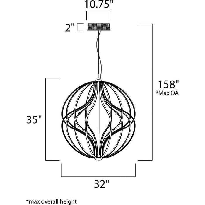 Aura Black LED Single Pendant - Pendants
