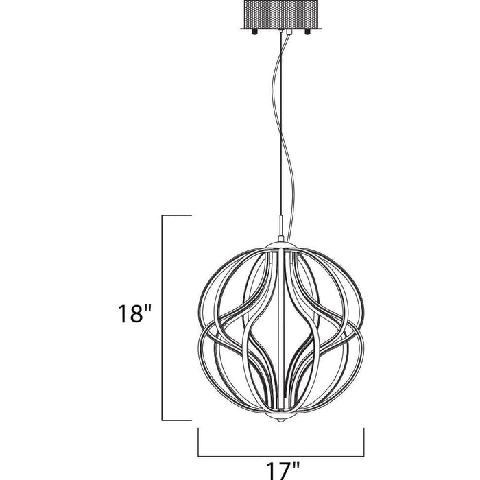 Aura Polished Chrome LED Single Pendant - Pendants