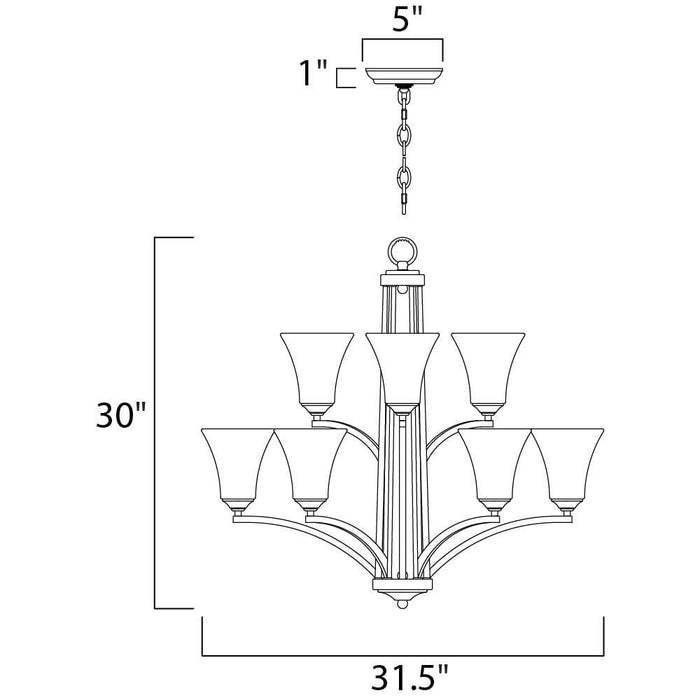 Aurora Satin Nickel Chandelier - Chandeliers