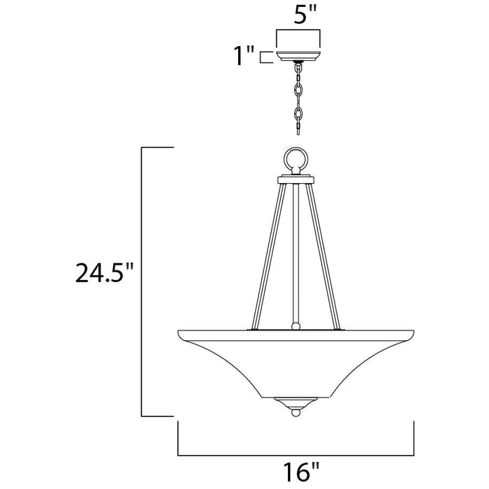Aurora Satin Nickel Invert Bowl Pendant - Pendants