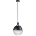 Axiom Black / Satin Nickel LED Single Pendant - Pendants
