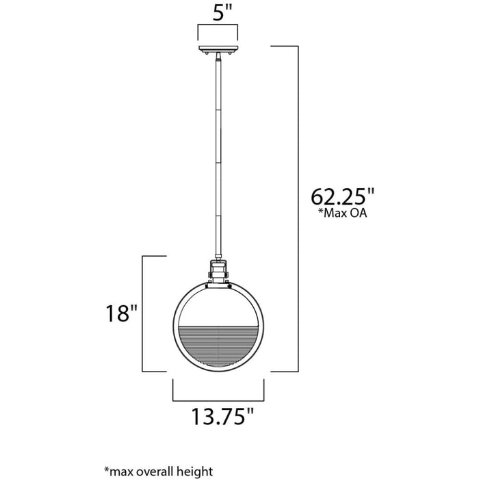 Axiom Black / Satin Nickel LED Single Pendant - Pendants