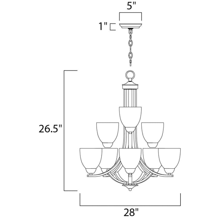 Axis Satin Nickel Chandelier - Chandeliers
