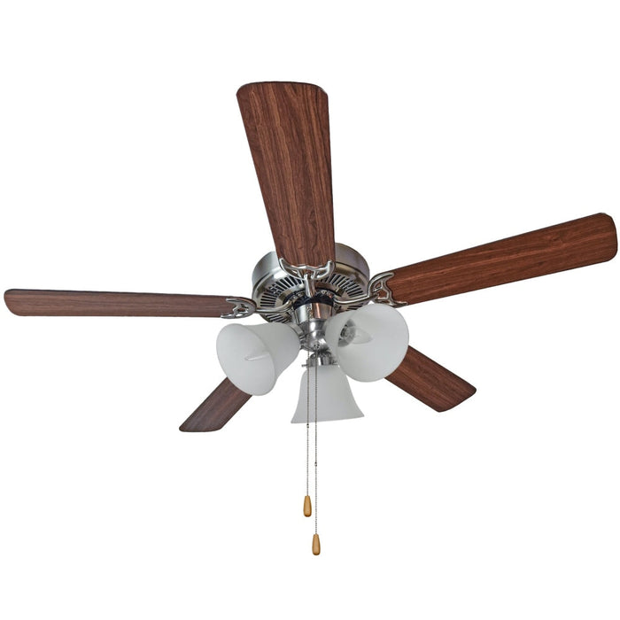 Basic-Max Satin Nickel / Walnut / Pecan Indoor Ceiling Fan - Indoor Ceiling Fan