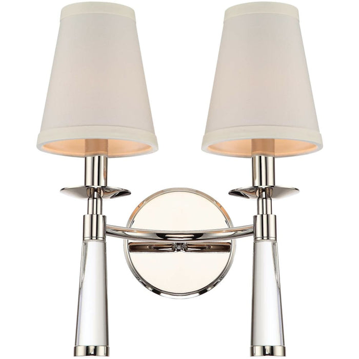 Baxter 2 Light Polished Nickel Bronze Sconce - Wall Sconce