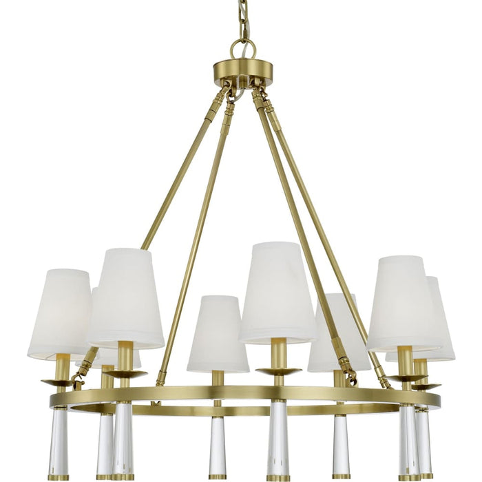 Baxter 8 Light Aged Brass Chandelier - Chandeliers