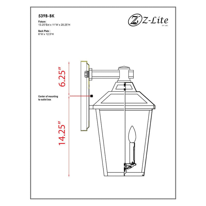 Bayland Black Outdoor Wall Sconce - Outdoor Wall Sconces