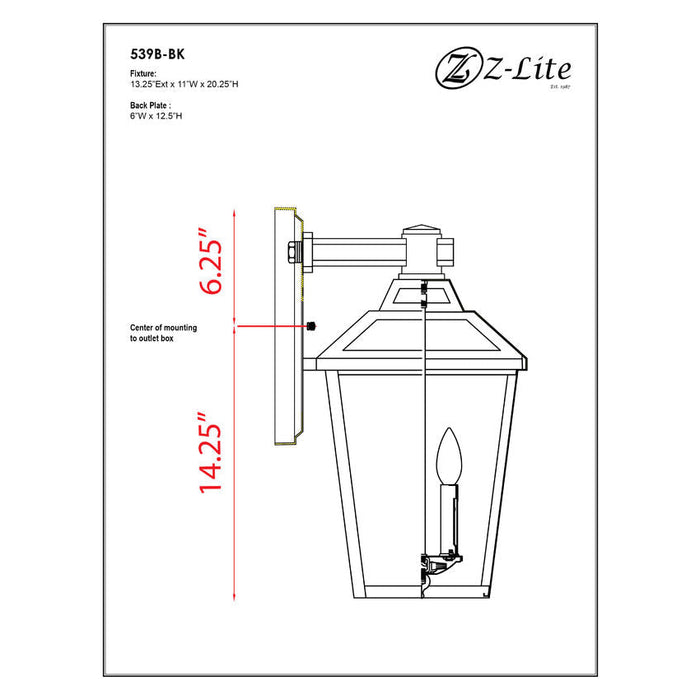 Bayland Black Outdoor Wall Sconce - Outdoor Wall Sconces
