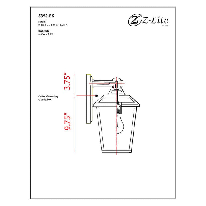 Bayland Black Outdoor Wall Sconce - Outdoor Wall Sconces