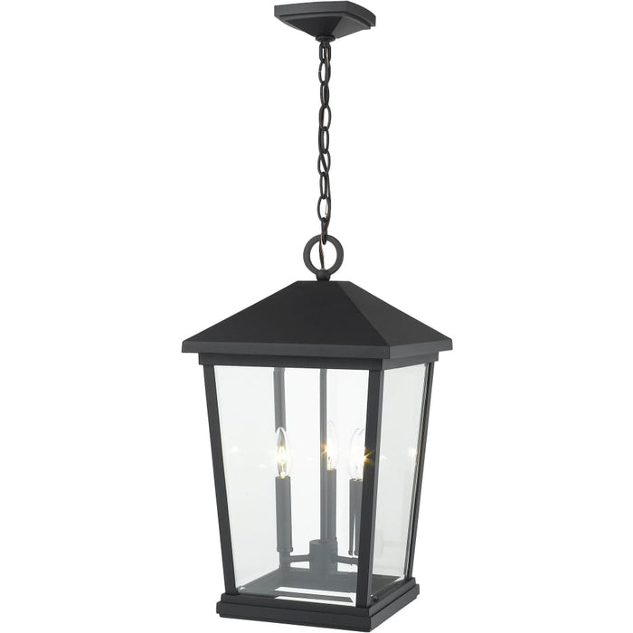 Beacon Black Outdoor Chain Mount Ceiling Fixture - Outdoor Pendants