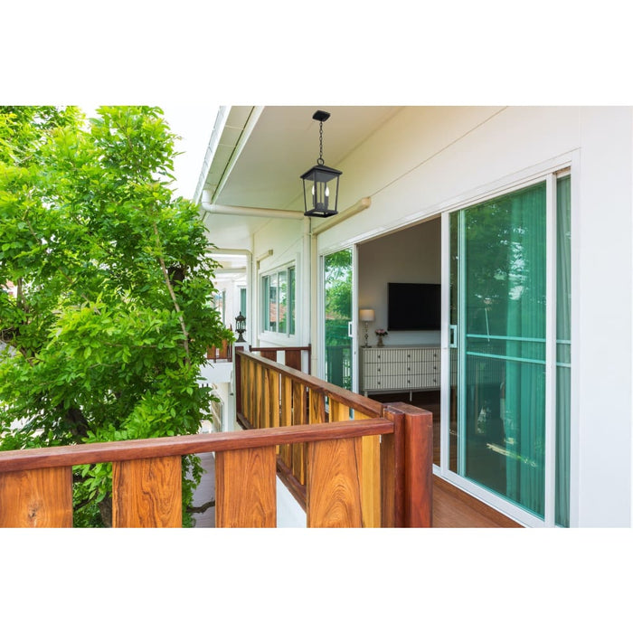 Beacon Black Outdoor Chain Mount Ceiling Fixture - Outdoor Pendants