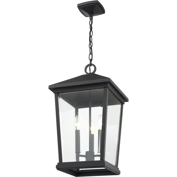 Beacon Black Outdoor Chain Mount Ceiling Fixture - Outdoor Pendants