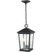 Beacon Black Outdoor Chain Mount Ceiling Fixture - Outdoor Pendants