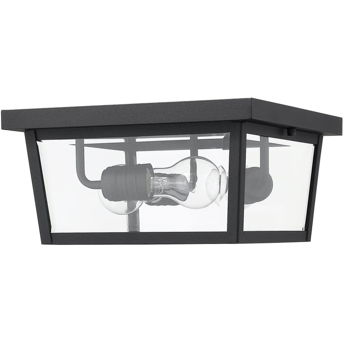 Beacon Black Outdoor Flush Ceiling Mount Fixture - Outdoor Ceiling Lights