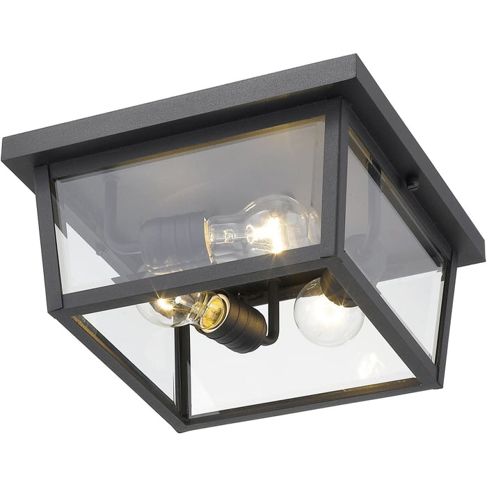 Beacon Black Outdoor Flush Ceiling Mount Fixture - Outdoor Ceiling Lights