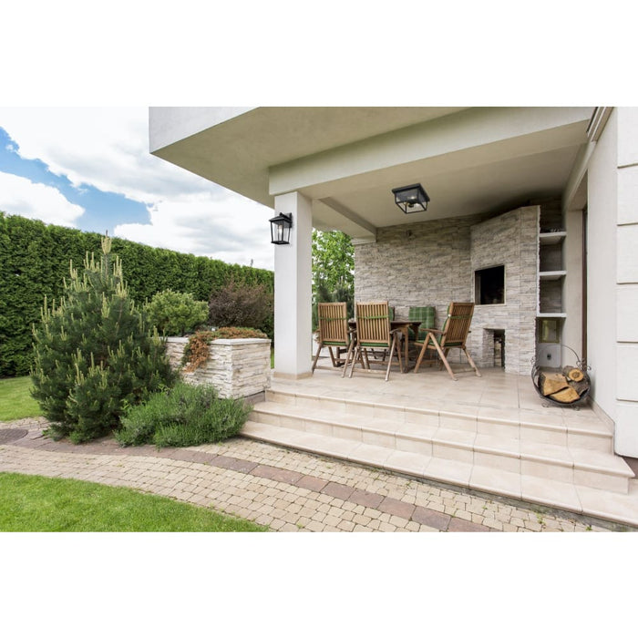 Beacon Black Outdoor Flush Ceiling Mount Fixture - Outdoor Ceiling Lights