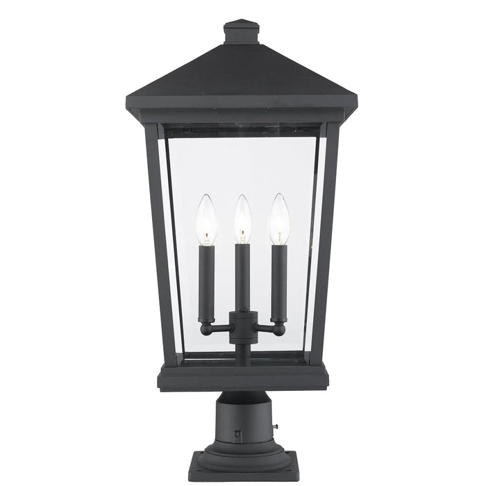 Beacon Black Outdoor Pier Mounted Fixture | theLightShop