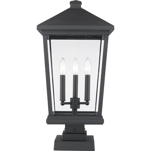 Beacon Black Outdoor Pier Mounted Fixture | theLightShop