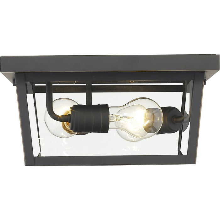 Beacon Oil Rubbed Bronze Outdoor Flush Ceiling Mount Fixture - Outdoor Ceiling Lights