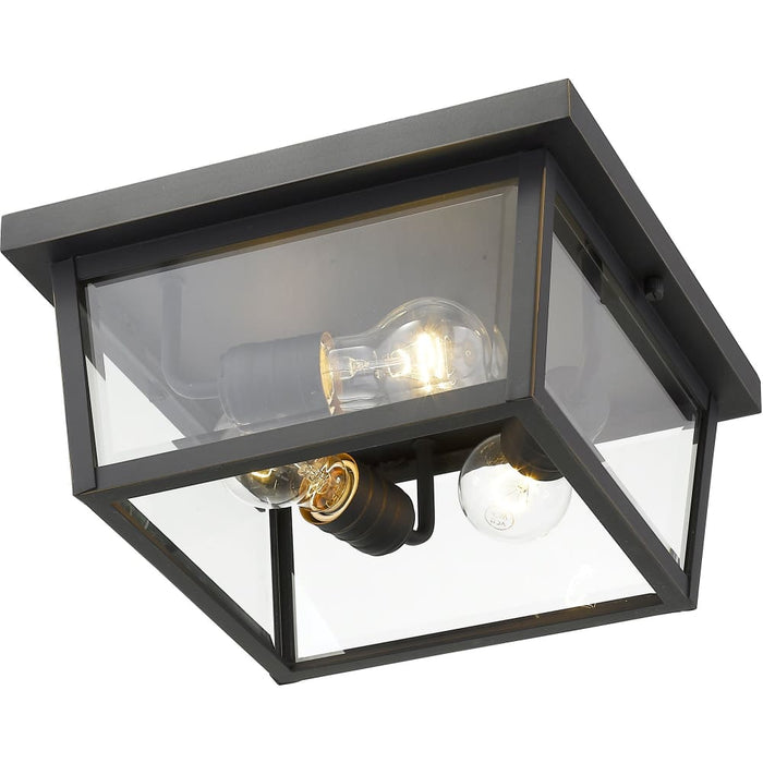 Beacon Oil Rubbed Bronze Outdoor Flush Ceiling Mount Fixture - Outdoor Ceiling Lights