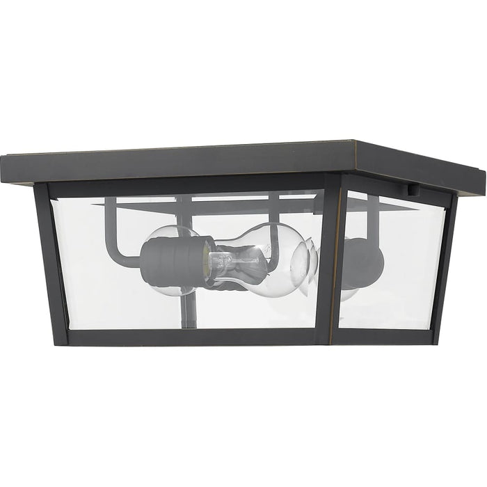 Beacon Oil Rubbed Bronze Outdoor Flush Ceiling Mount Fixture - Outdoor Ceiling Lights