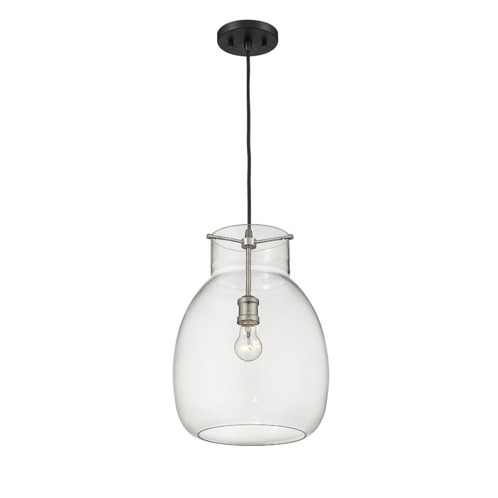 Bella Matte Black Brushed Nickel 1 Light Pendant - Pendants