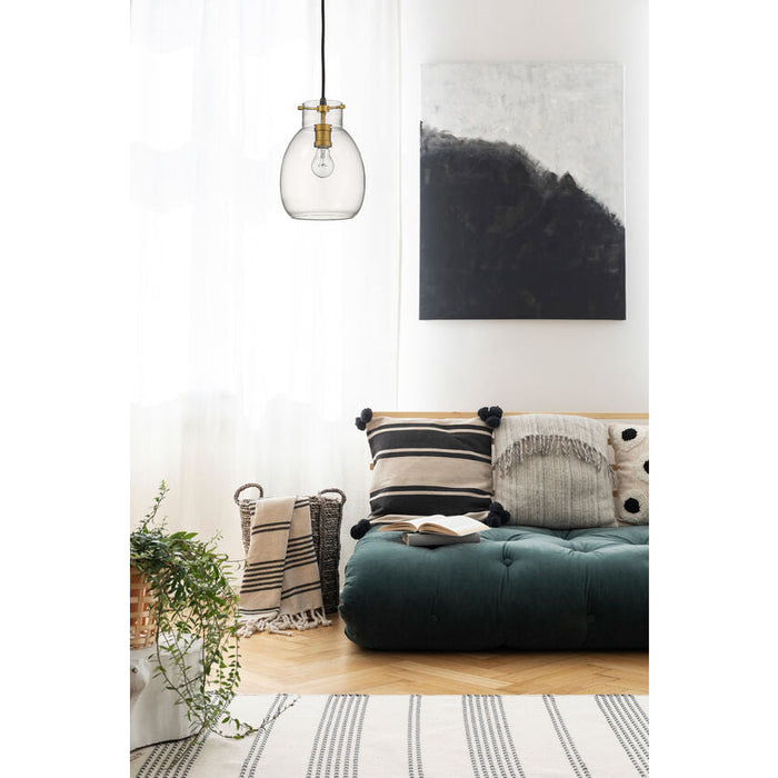 Bella Matte Black Olde Brass 1 Light Mini-Pendant - Mini-Pendants