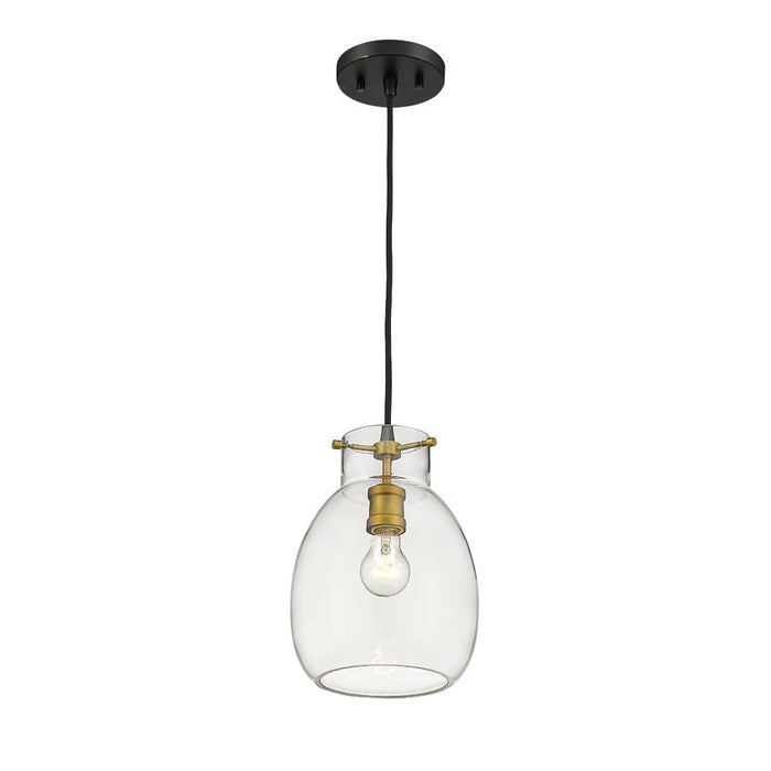 Bella Matte Black Olde Brass 1 Light Mini-Pendant - Mini-Pendants