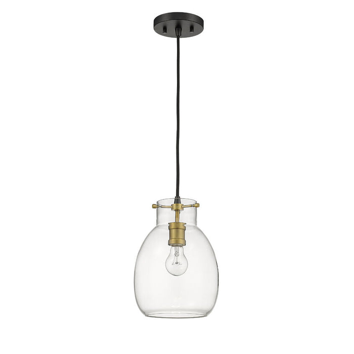 Bella Matte Black Olde Brass 1 Light Mini-Pendant - Mini-Pendants