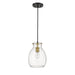 Bella Matte Black Olde Brass 1 Light Mini-Pendant - Mini-Pendants