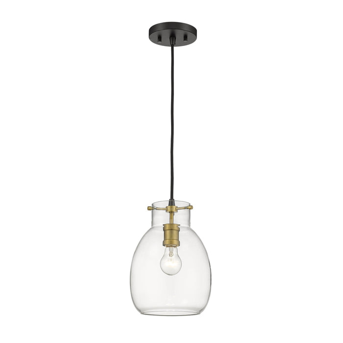Bella Matte Black Olde Brass 1 Light Mini-Pendant | theLightShop