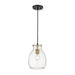 Bella Matte Black Olde Brass 1 Light Mini-Pendant | theLightShop