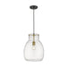 Bella Matte Black Olde Brass 1 Light Pendant | theLightShop