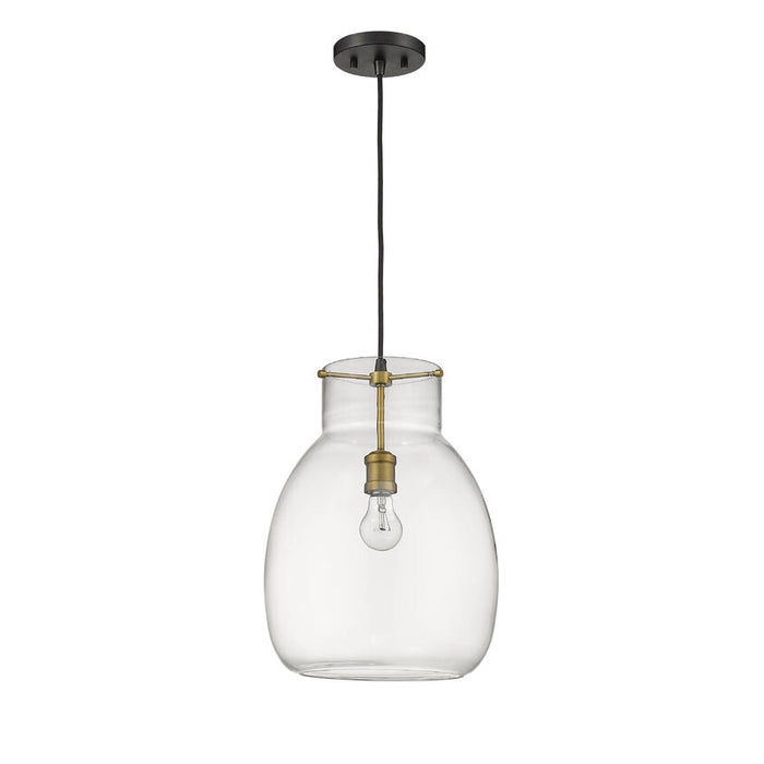 Bella Matte Black Olde Brass 1 Light Pendant - Pendants