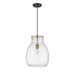 Bella Matte Black Olde Brass 1 Light Pendant - Pendants