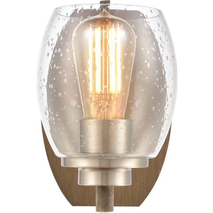 Bixler Light Wood Satin Nickel Wall Sconce - Wall Sconce