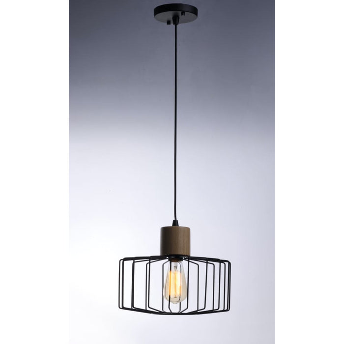 Bjorn Black / Natural Wood Single Pendant - Pendants