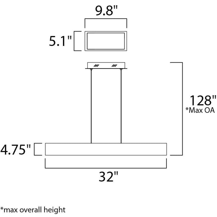 Blade Brushed Aluminum LED Linear Pendant - Pendants