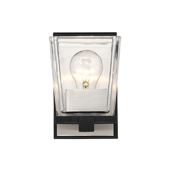 Bleeker Street Matte Black Brushed Nickel 1 Light Wall Sconce - Wall Sconces